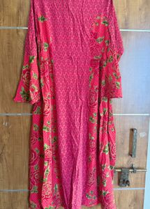 Floral Print Pink Kurta