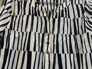 Striped Black &amp; White Blouse