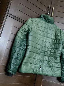 Women Olive Green Padded Jacket