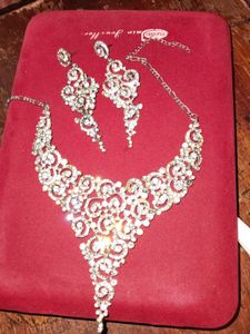 Rhinestone Necklace & Earring Set
