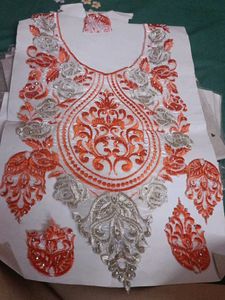 Beautiful Orange Neck Patchwork...