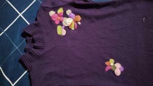 Purple Floral Sweater