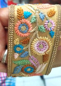 Embroidered Slide Sandals