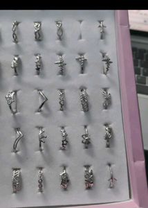 Sliver Plated Ring Combo Of 5