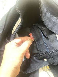 Black Stretchable Denim For Girls