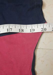 Navy Blue N Pink Strip Tshiirt Casual