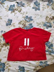 Red Crop Tshirt