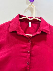Red Corduroy Blouse