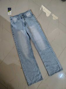 Light Blue Straight Leg Jeans