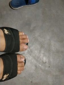 Rose Black Heel Sandals Size 35
