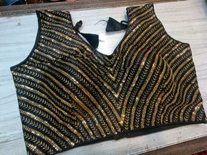Black Sequence Lining Blouse