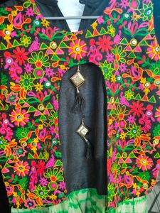 Embroidered Mirrorwork Fulkari Work Kurti