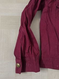 Maroon Denim Jacket