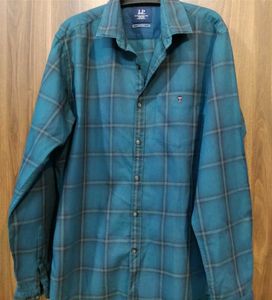 Louis Philippe Green Check Shirt