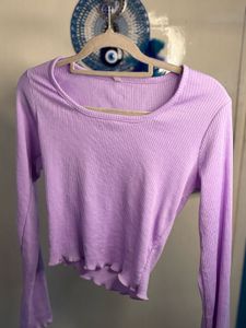 Cute Lavender Long Sleeve Top