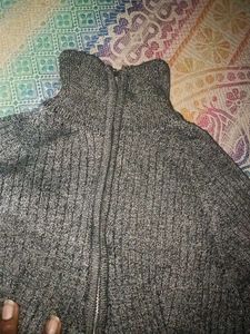 Gray Ribbed Knit Dress