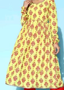 Yellow Printed Kurta