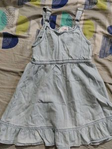 Cute Denim Dress with Embroidery