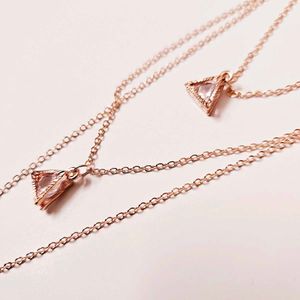 Triple Triangle Rose Gold Necklace