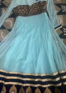 Elegant Blue Anarkali Dress