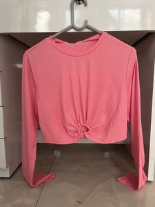 Solid Long Sleeves Crop Top