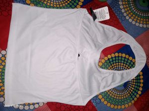 Elegant White Halter Top