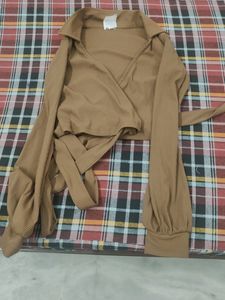 Brown Wrap Around Top