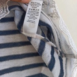Stripes Top With Lacy Borders