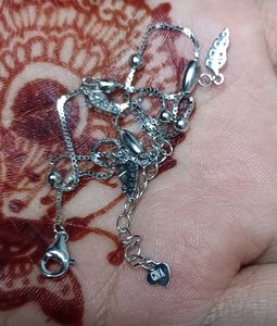Giva 925 Real Silver Zircon Leaf Anklet(2 Pieces)