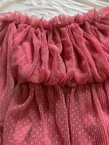 Pink Off-Shoulder Ruffle Top