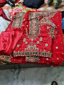 Orange Net Saree With Stone Work