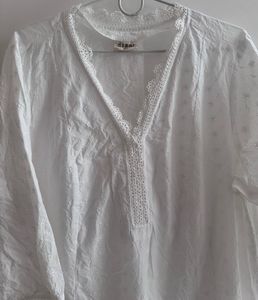Diza by Westside Cut Work White Kurta