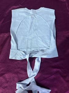 Blue Back Less Top