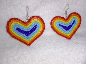 New Rainbow Heart Earrings