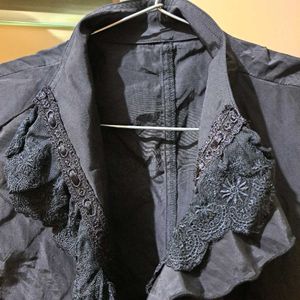 🇬🇧Silk Ruffle Jacket