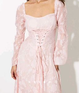 Lace-Up A Line Dress