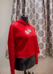 Red Crop Hoodie