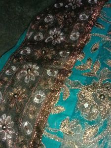 Cream Colour Half N Haf Saree..