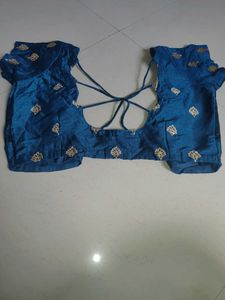Elegant Blue Embroidered Saree