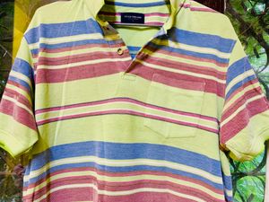 Parrot Colored MultiStripe Checked T-shirt