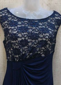I. Elegant Navy Lace Dress