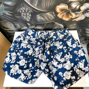 Vintage Floral Denim Shorts