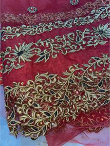 Party Wear Red Shade Net Saree