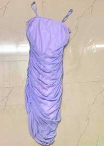 Elegant Lavender Ruched Bodycon Mini Dress