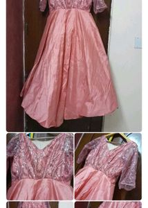 Peach Sequin Detail Dress