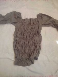 Gray Long Sleeve Top