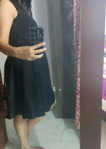 Black Flared Mini Dress
