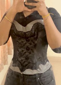 Lace Detail Bustier Top