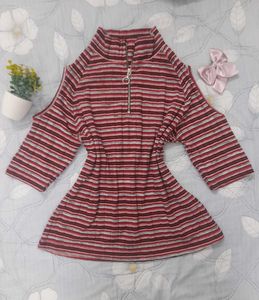 Striped Cold Shoulder Top