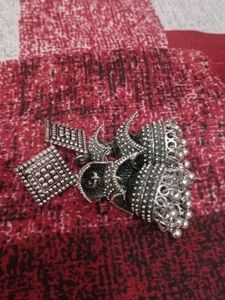 Oxidized Jhumka Earrings